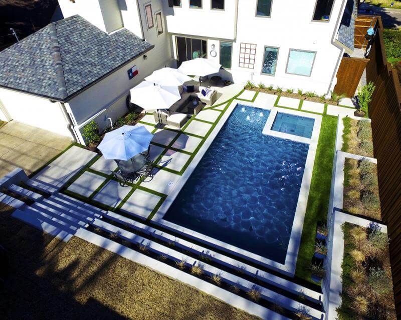 Rectanular Pool Backyard Design Inspiration for the Bellewood Job