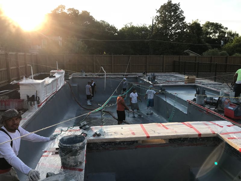 working on pool plaster