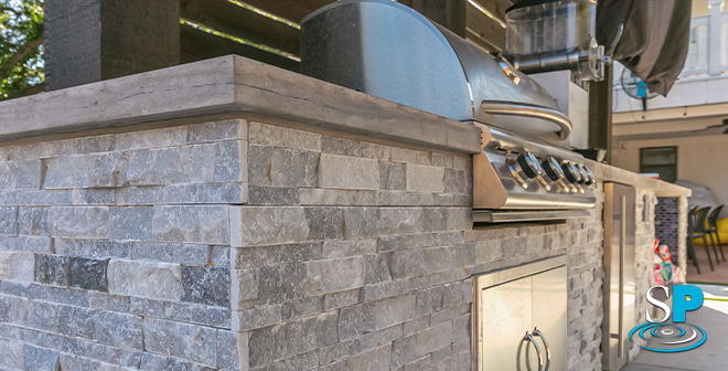 outdoor kitchen made of stone