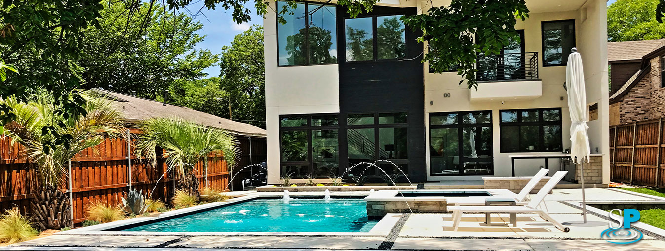 modern style home pool